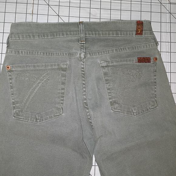 7 for All Mankind SFAM  Vintage Y2K Drab Green Denim Dojo Jeans  26 - Picture 5 of 12